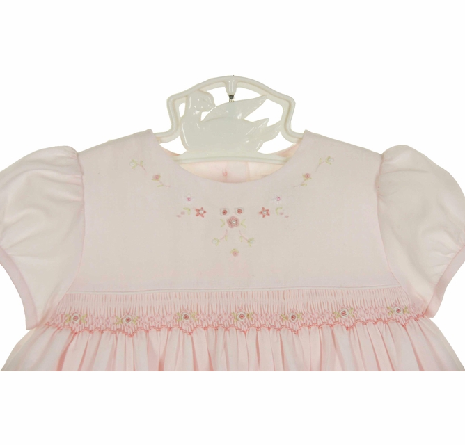sarah louise dress pink Sarah Louise Pink Mock Neck Smocked Dress 4Y
