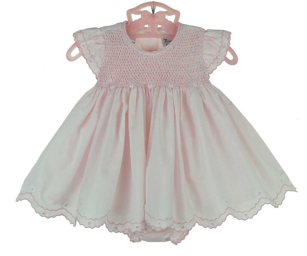 Sarah Louise Pink Smocked Dress with Diaper Cover main image 1