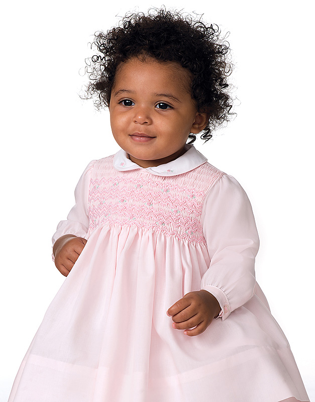 The Best Dressed Child Girls Pink Smocked Princess Dress with Collar main image 1