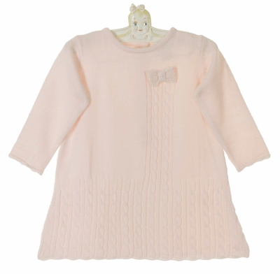 Sarah Louise Cable Knit Striped Knit Set, Light Blue