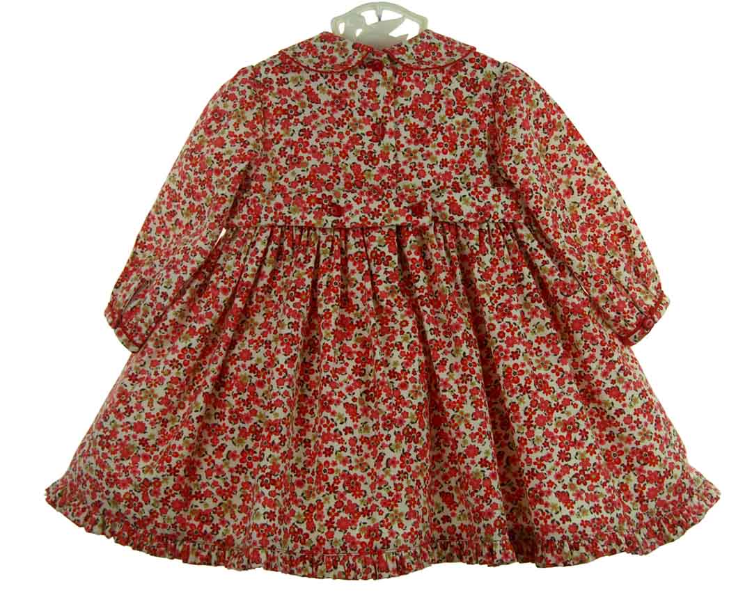 Sarah Louise red flowered dress,red flowered dress for baby girls,red