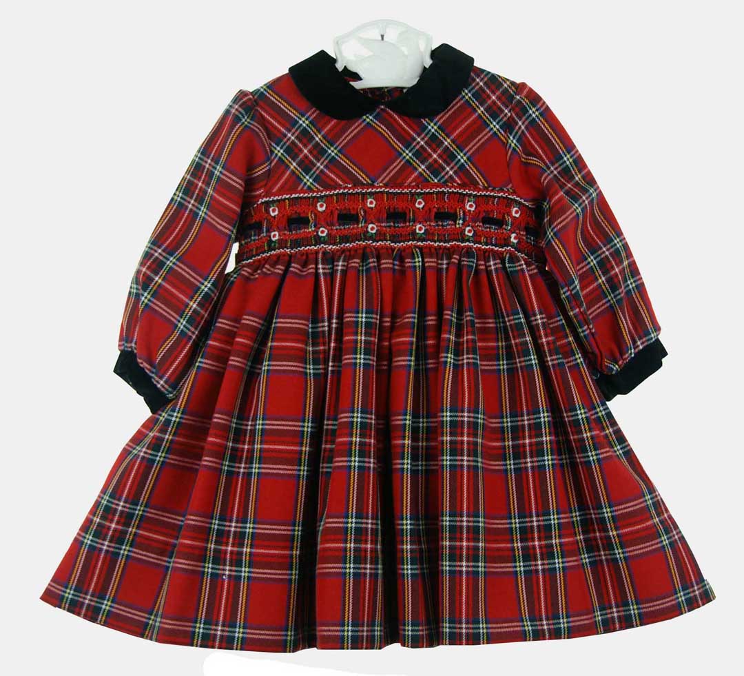 Christmas Baby Girl Dress, Photoshoot Girl Dress, Red Plaid Baby Dress With Headband, Baby Gown For Christmas Picture, Baby Girl Santa Dress