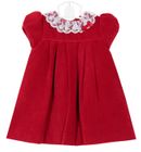 NEW Sarah Louise Red Velvet Dress with Delicate Lace Collar