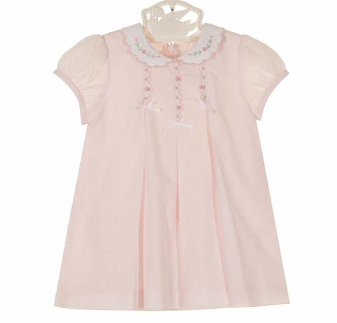 chinese dress ladies Pumpkin Trio Appliqué Collared Dress- Light Pink Check Knit 4T main image 0