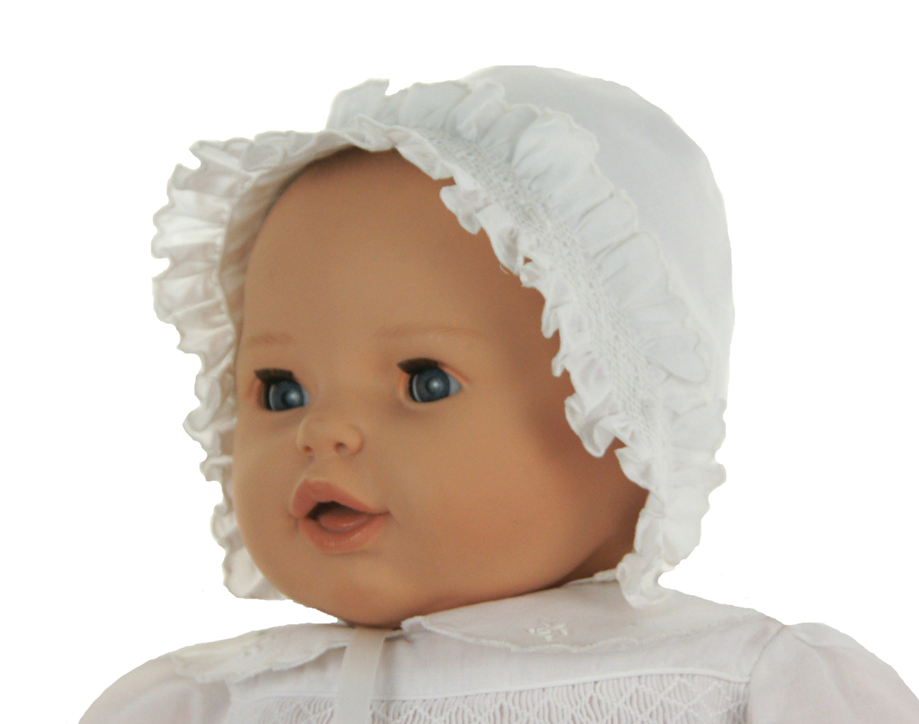 Kissy Kissy Smocked Ruffle Bonnet