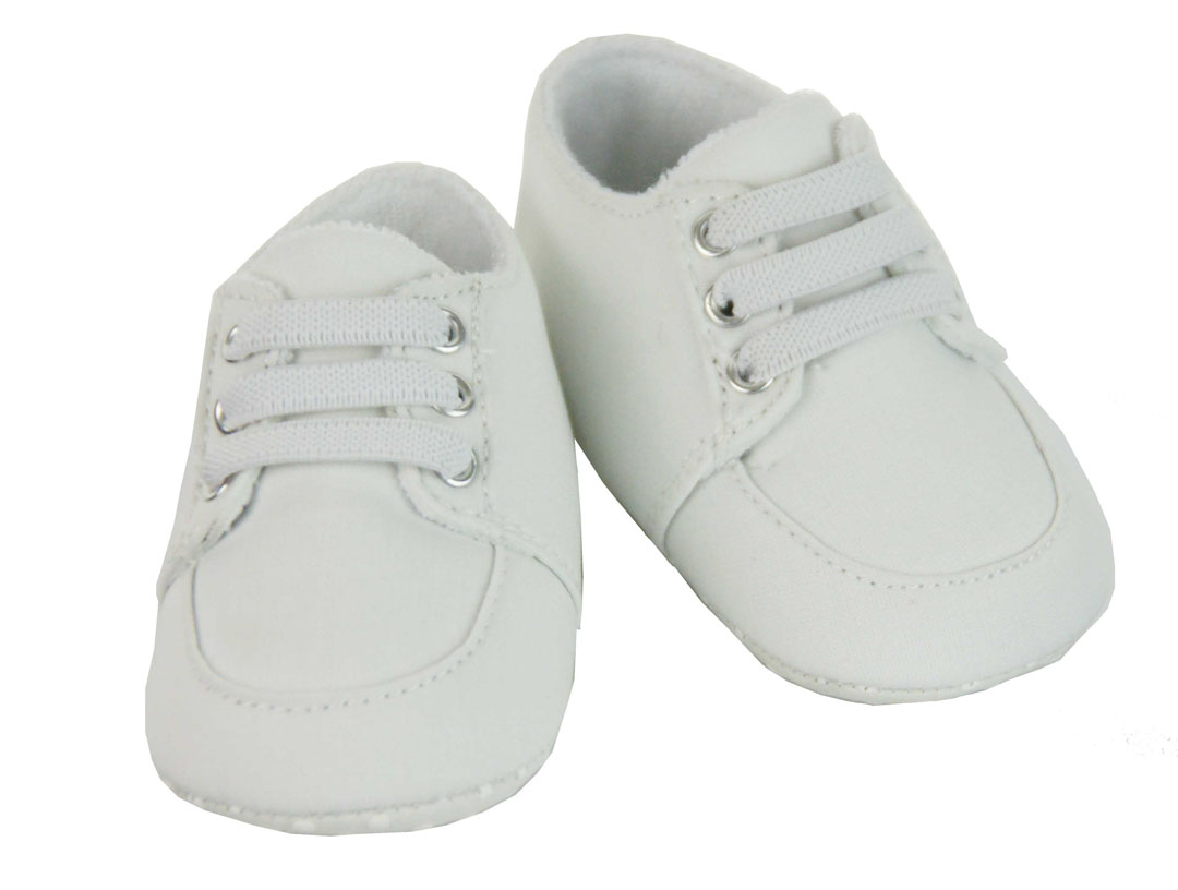 Sarah Louise white baby shoes,white cotton baby shoes,white cotton