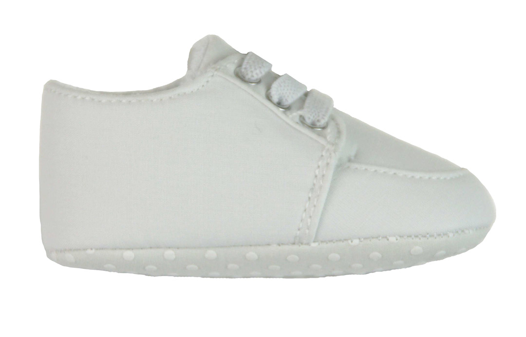 Sarah Louise white baby shoes,white cotton baby shoes,white cotton