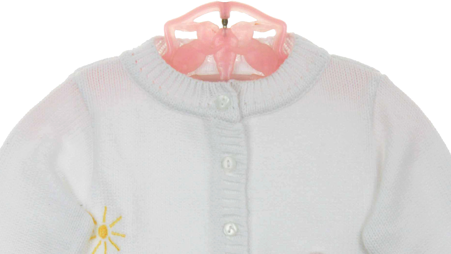 Sarah Louise white sweater with bunny embroidery,white cotton sweater