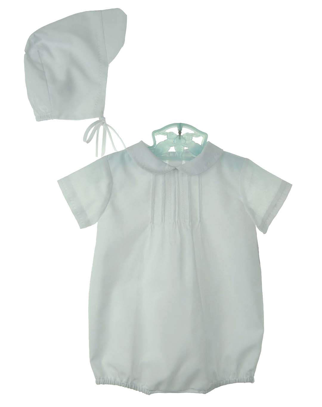 Sarah Louise Christening Romper & Cap - White