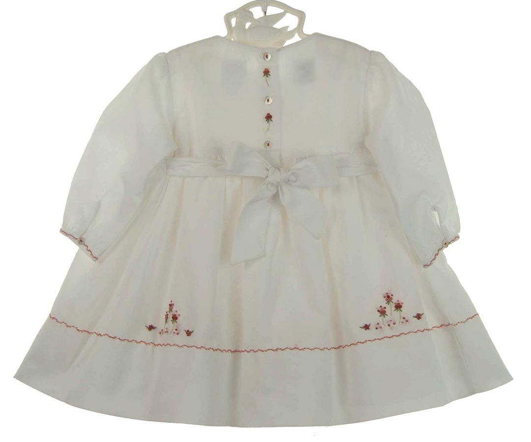 Sarah Louise smocked Christmas dress,white smocked Sarah Louise dress
