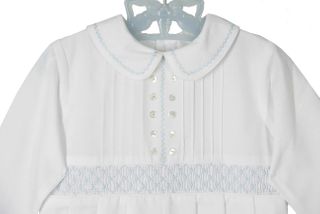 Sarah Louise Gray Checked Smocked Romper