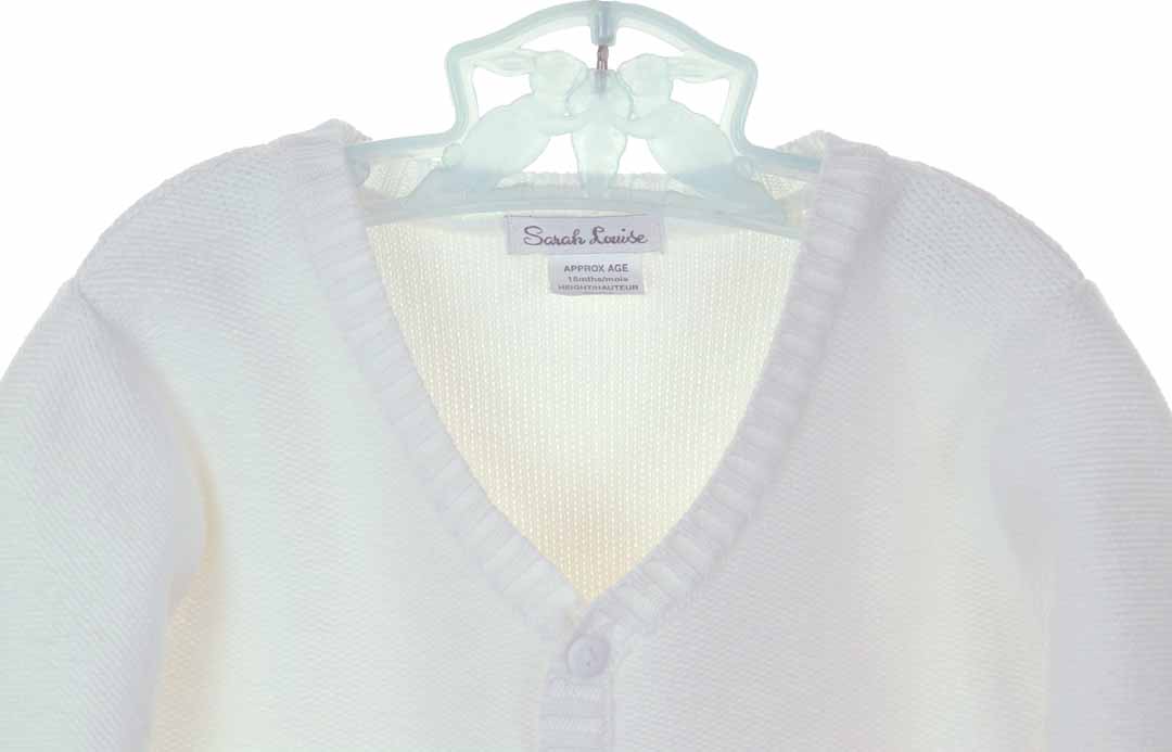 Sarah Louise,Sarah Louise baby sweater,Sarah Louise white cotton