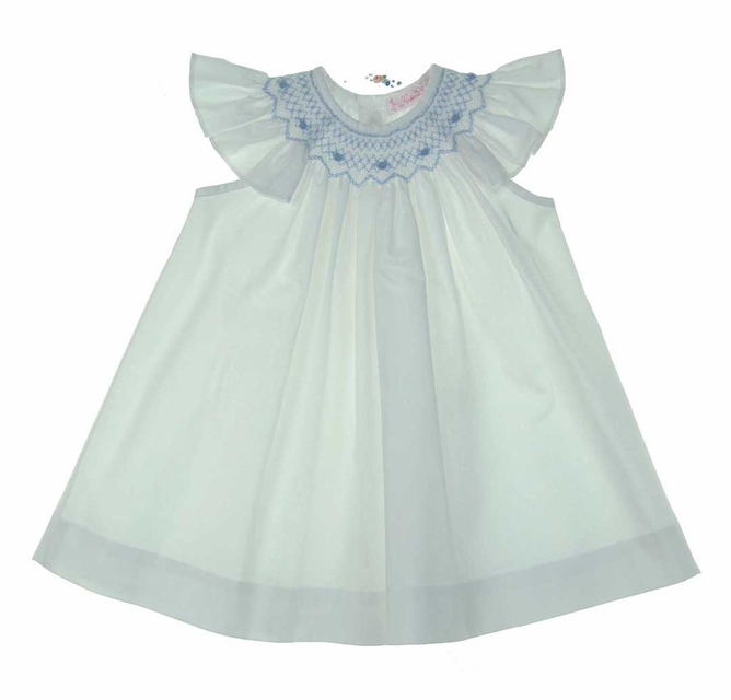 blue and white smocked dress Women's Organic Cotton Smocked Dress main image 1