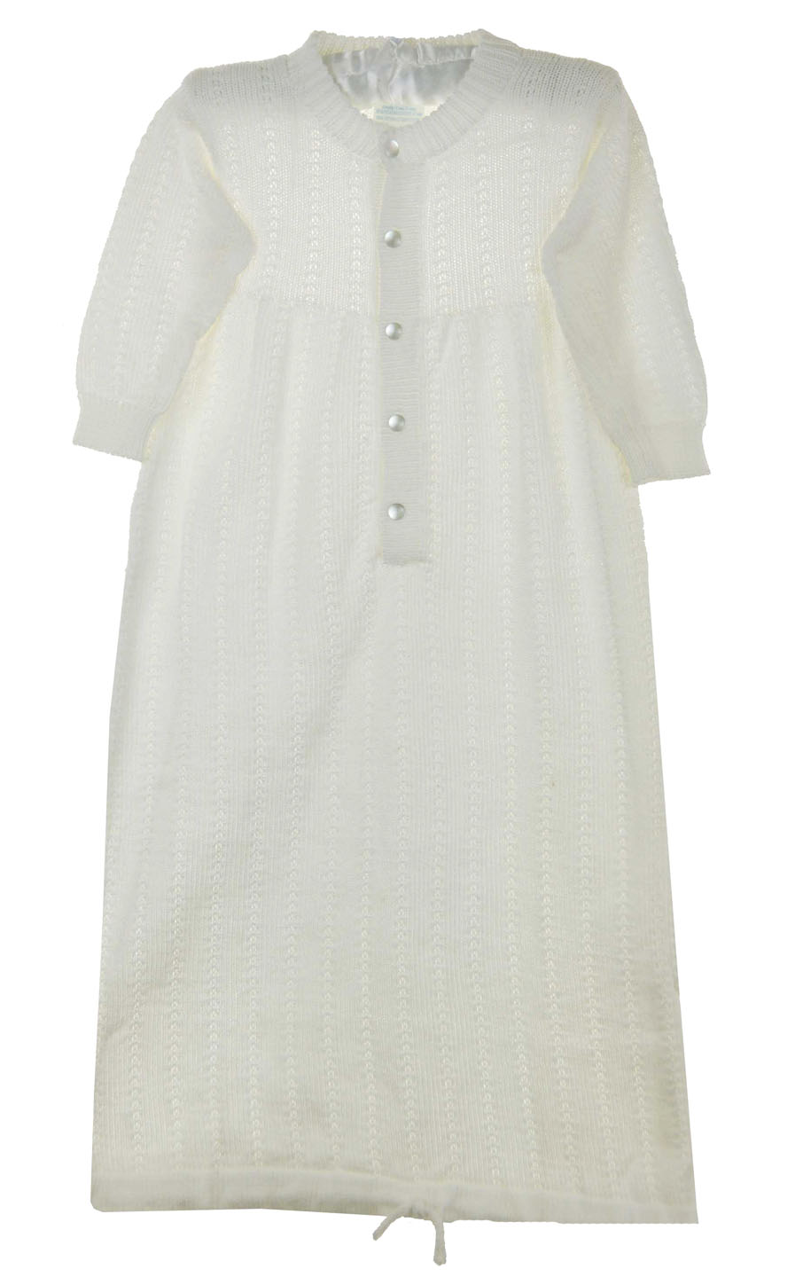 Sophie Dess white knit baby gown,white knit gown for baby girls, white