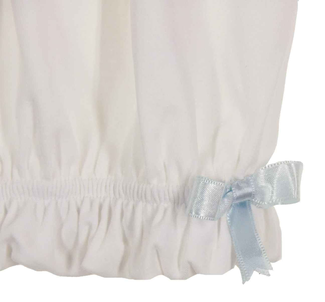 Squiggles by Charlie white pima cotton knit gown with embroidered lamb ...