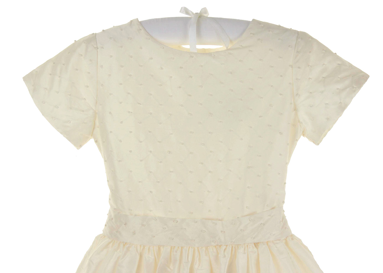 Suzanne Lively pearl white silk embroidered dress,pearl white silk