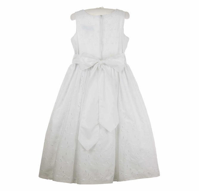 NEW Swea' Pea and Lilli White Cotton Eyelet Dress with Flower Trim