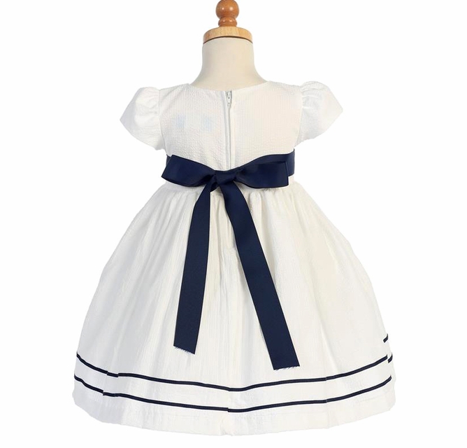white blue flowers dress Kalina Puff Sleeve Midi Dress main image 0