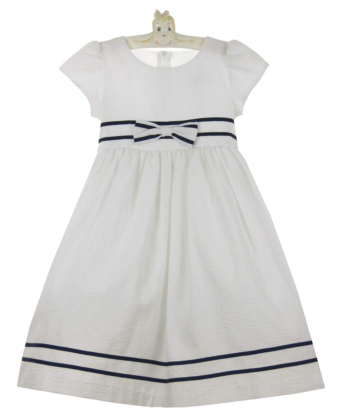 Kaia Cotton Seersucker Dress (Raspberry)