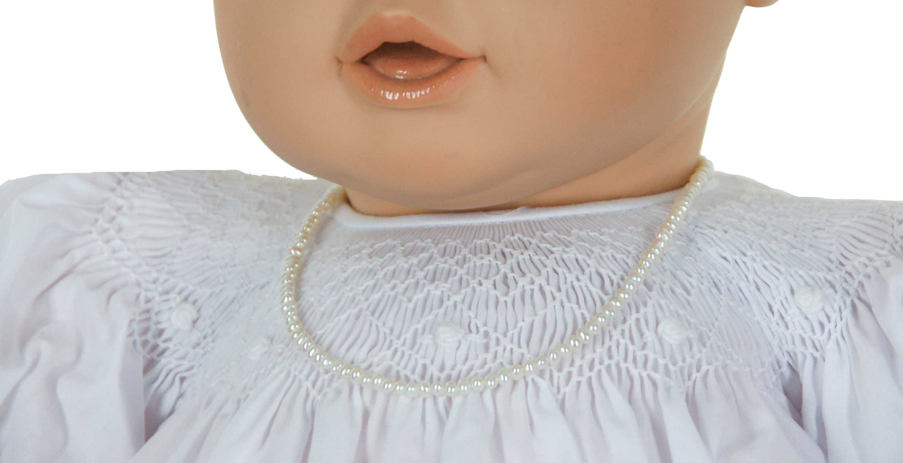 pearl necklace with sterling silver closure,baby girls pearl necklace