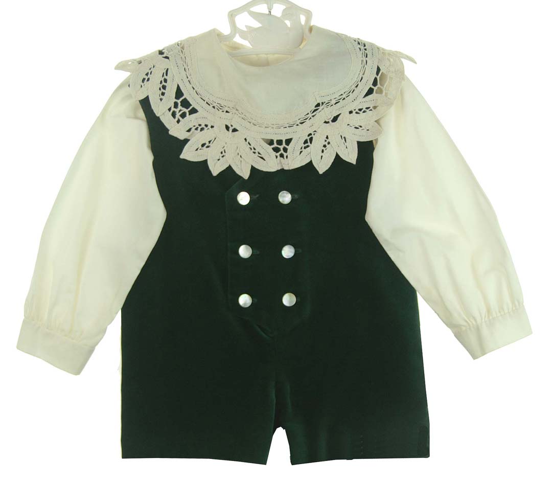 Victorian Heirlooms green velvet romper,green velvet Christmas romper