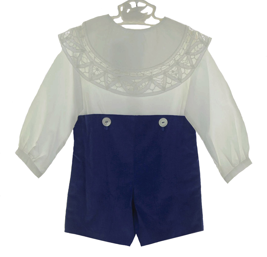 Victorian Heirlooms royal blue velvet shorts set,royal blue velvet