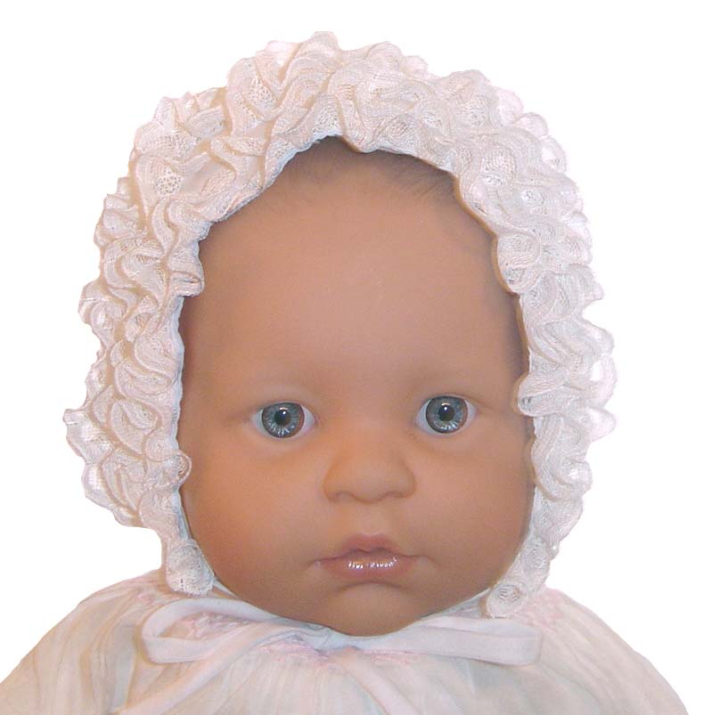 NEW White Baby with Lacy Ruffles and Pink Bows