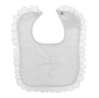 White Venice Trim Screened Cross Bib