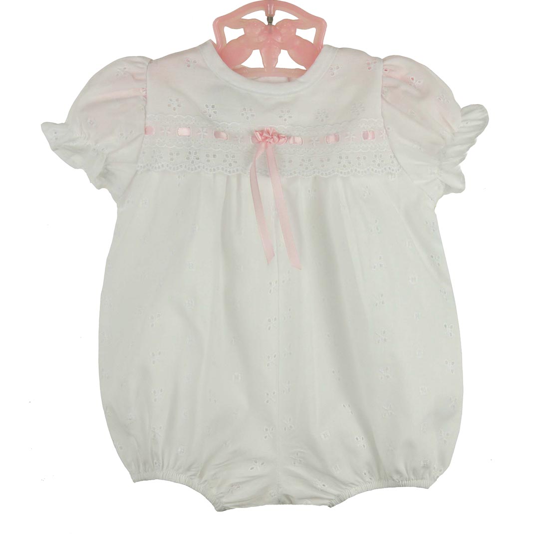 Alexis white eyelet baby bubble,white eyelet baby girl bubble,white eyelet infant girl bubble