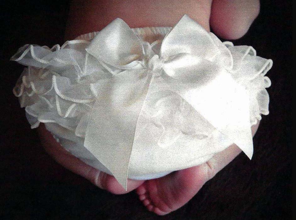 Knit Diaper Cover - White with Light Pink main image 0