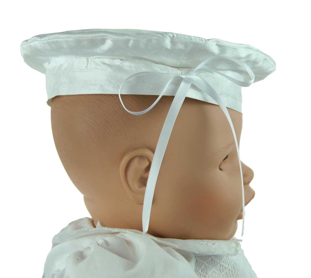 silk baby beret,silk muffin hat,silk christening hat,baby boy silk