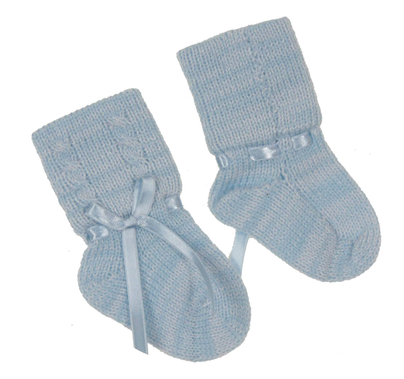 Will'Beth blue knit sweater set with hat and socks,baby boys blue knit