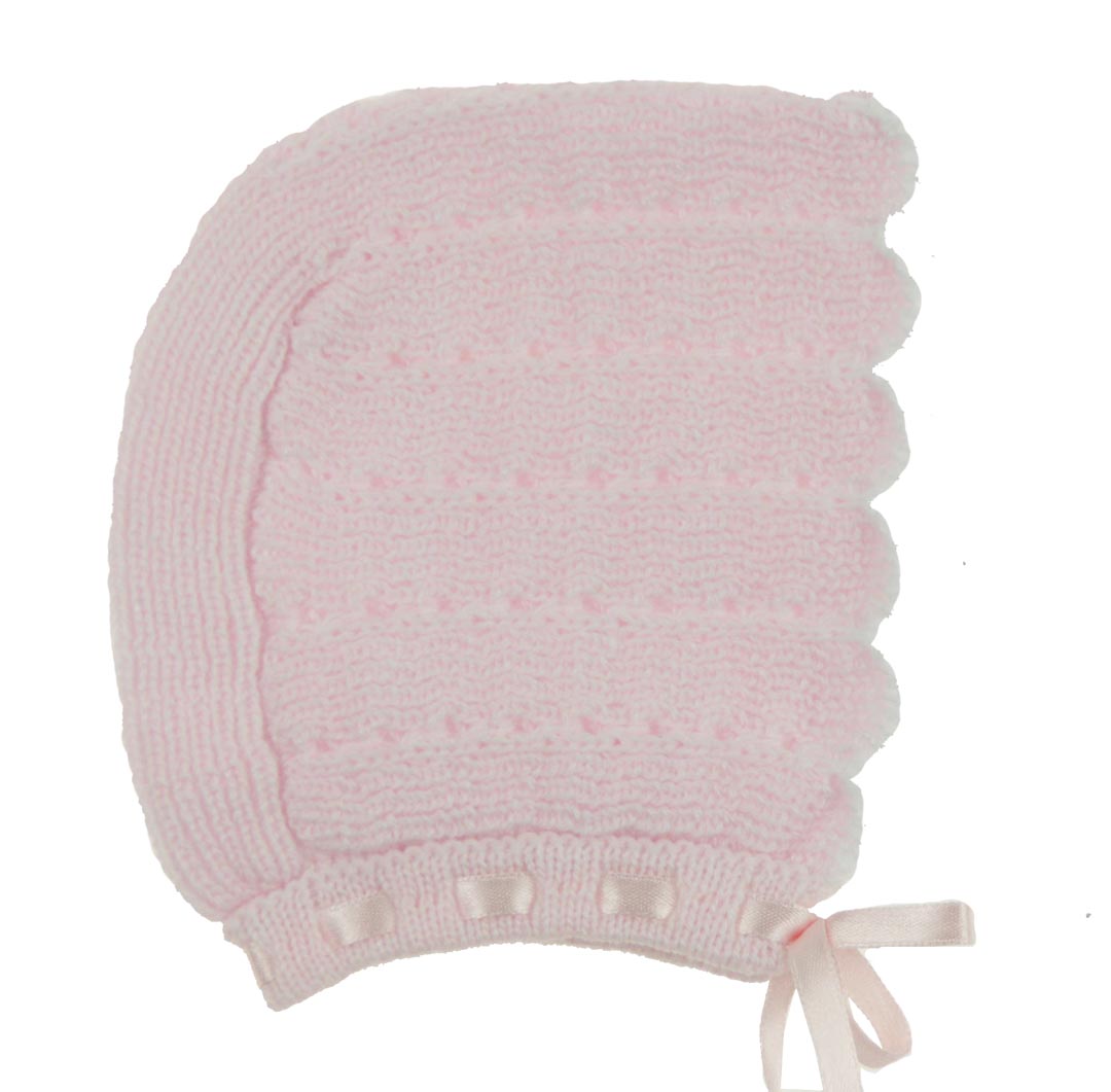 Will'Beth pink sweater set with and booties,baby girls pink 4