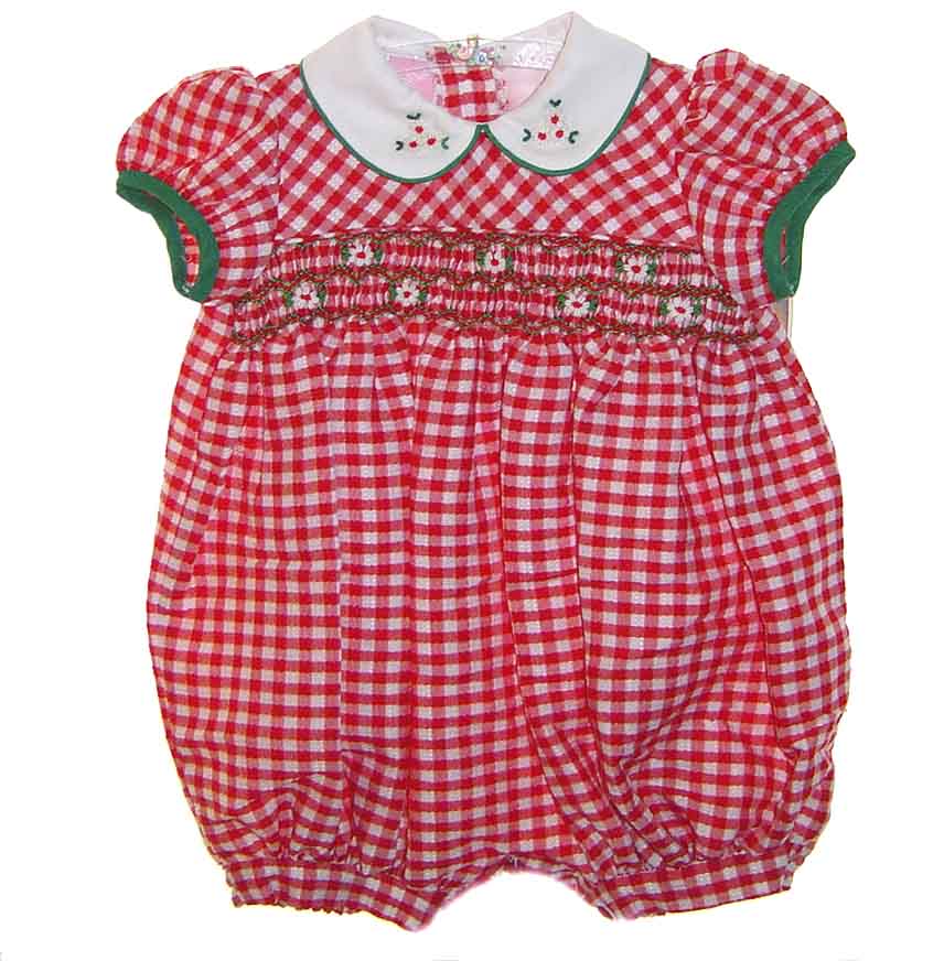 Will'Beth,Willbeth,smocked baby bubble,smocked Christmas bubble,baby