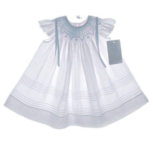 strapless open back dress Garden Party Petals Smocked Bishop Dress, Blue – Stitchy Fish
