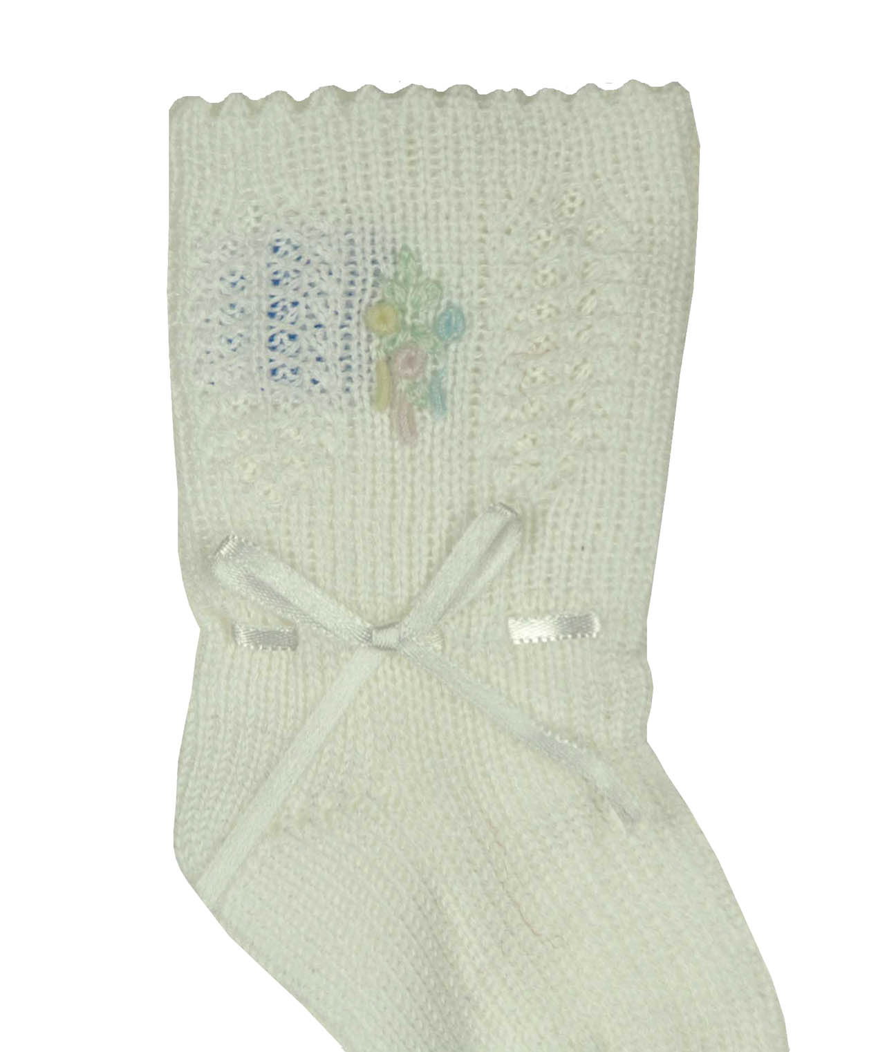 NEW Will'Beth White Cotton Knit Hat, Booties, and Mittens Set with