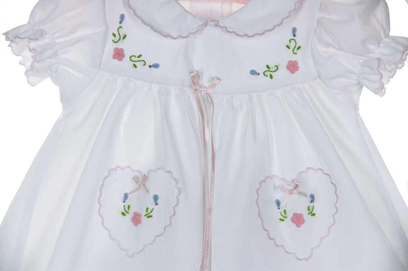 Will'Beth diaper set,white diaper set with hearts,baby girl diaper set