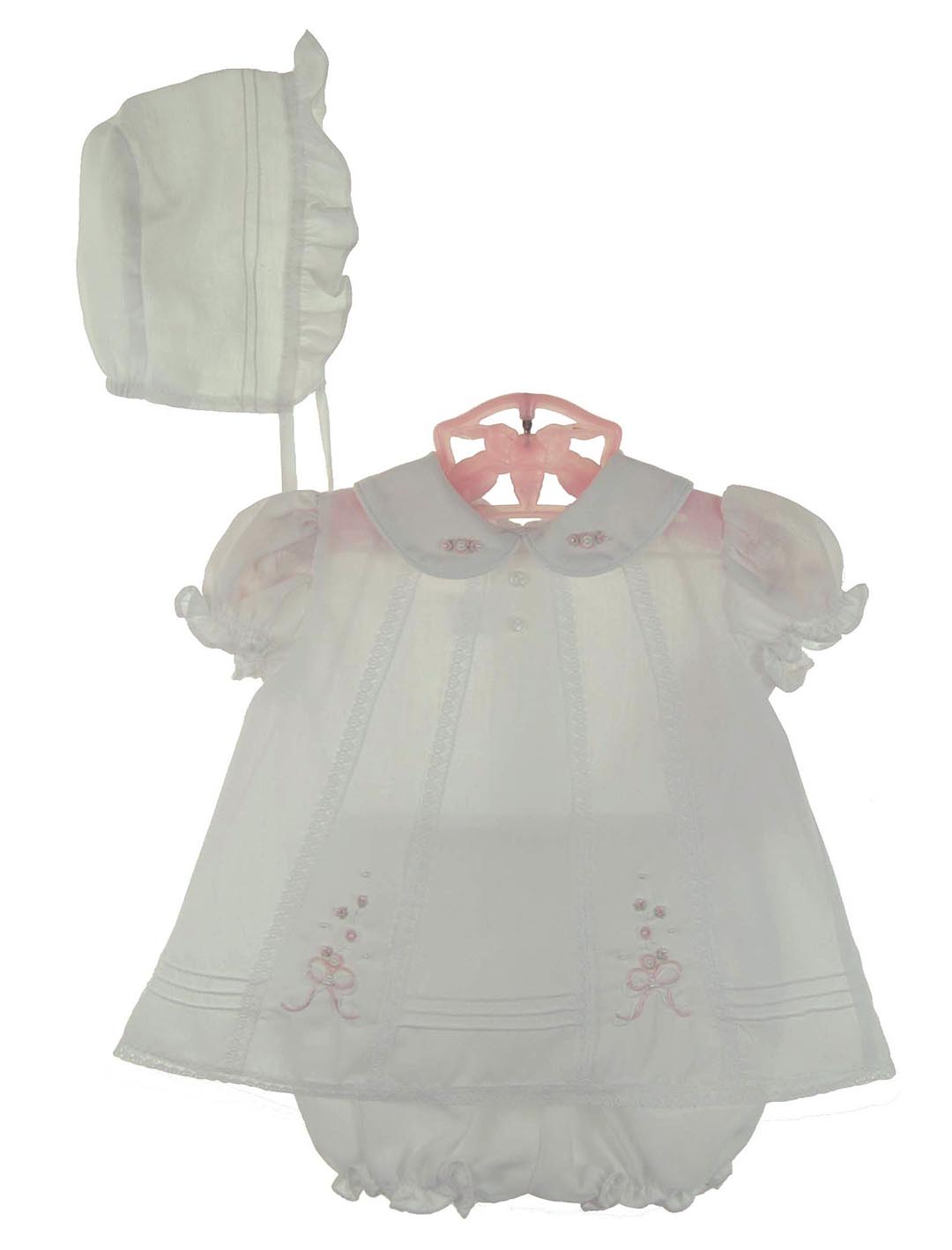 Will'Beth white baby dress,baby dress and set,white embroidered