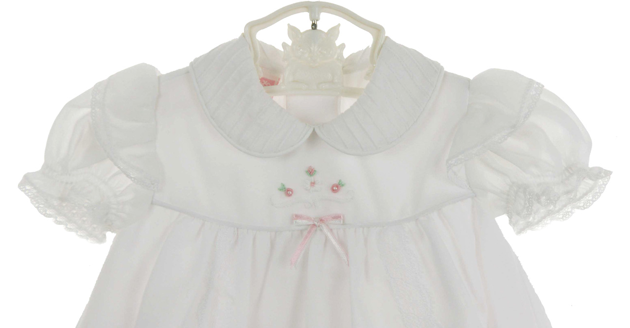 baby romane dress pink white