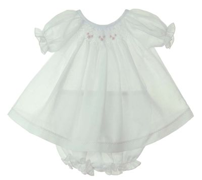 Preemie Smocked Diaper Set White main image 0