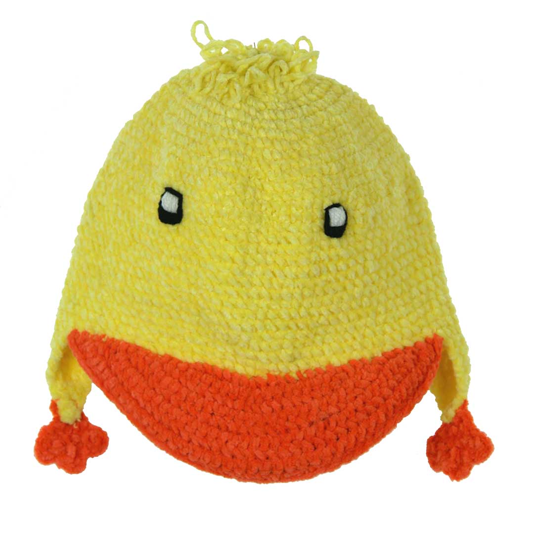 yellow knit duck hat,baby boys yellow knit duck hat,warm winter knit
