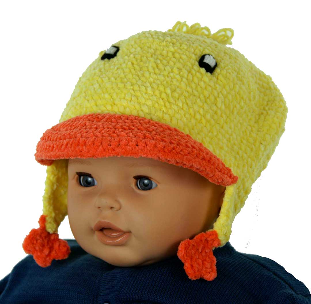 yellow knit duck hat,baby boys yellow knit duck hat,warm winter knit
