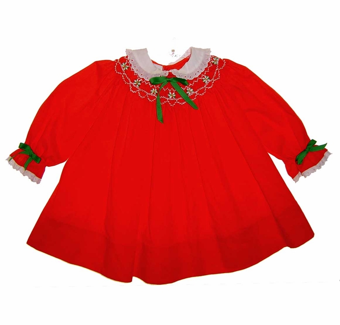 slim fit dress slacks Vintage Polly Flinders Smocked Apron Dress 5t – Nostalgic Baby Vintage main image 1