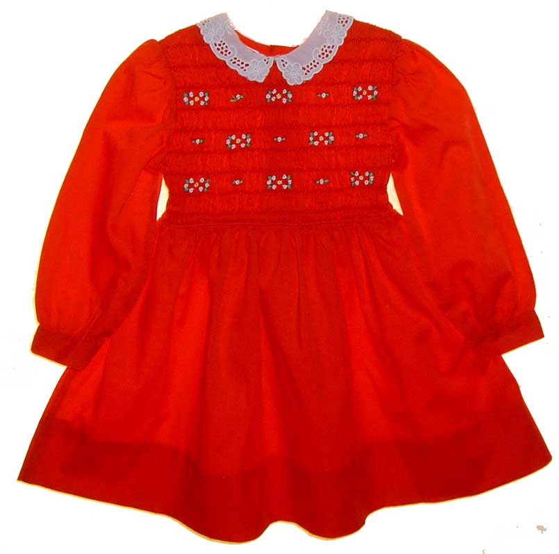 Robe Velours Rouge Pour Petite Fille Polly Flinders - Taille 5 Ans - Occasion Spéciale