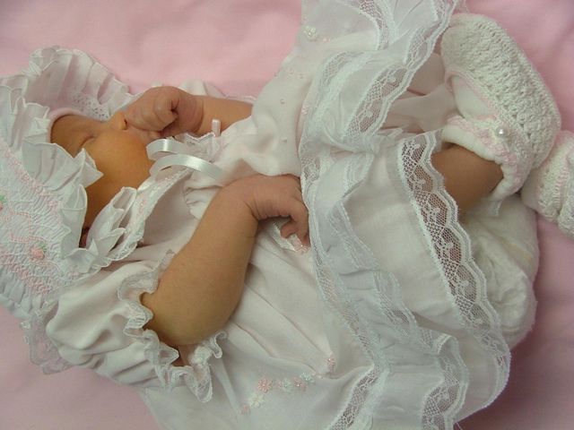 coming home dresses for newborns Baby Pink Ruffle Personalized Coming Home Set PRE / FOOTIE BLANKET HAT main image 1
