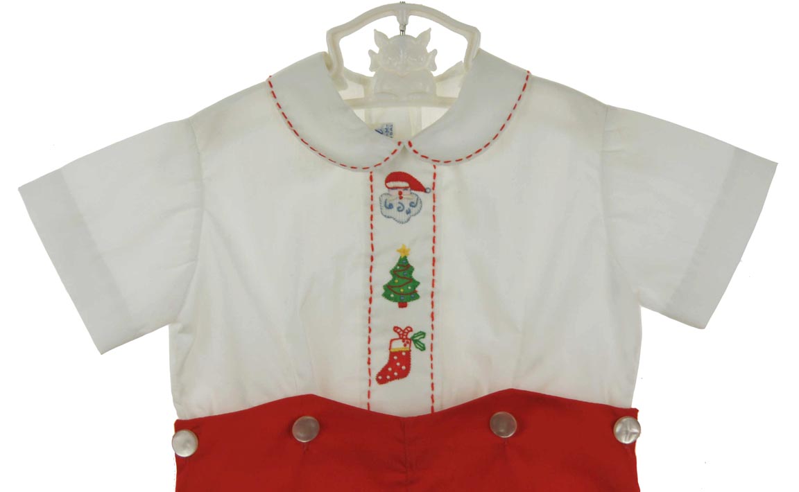 Imperial red and white embroidered shorts set,vintage Madeira