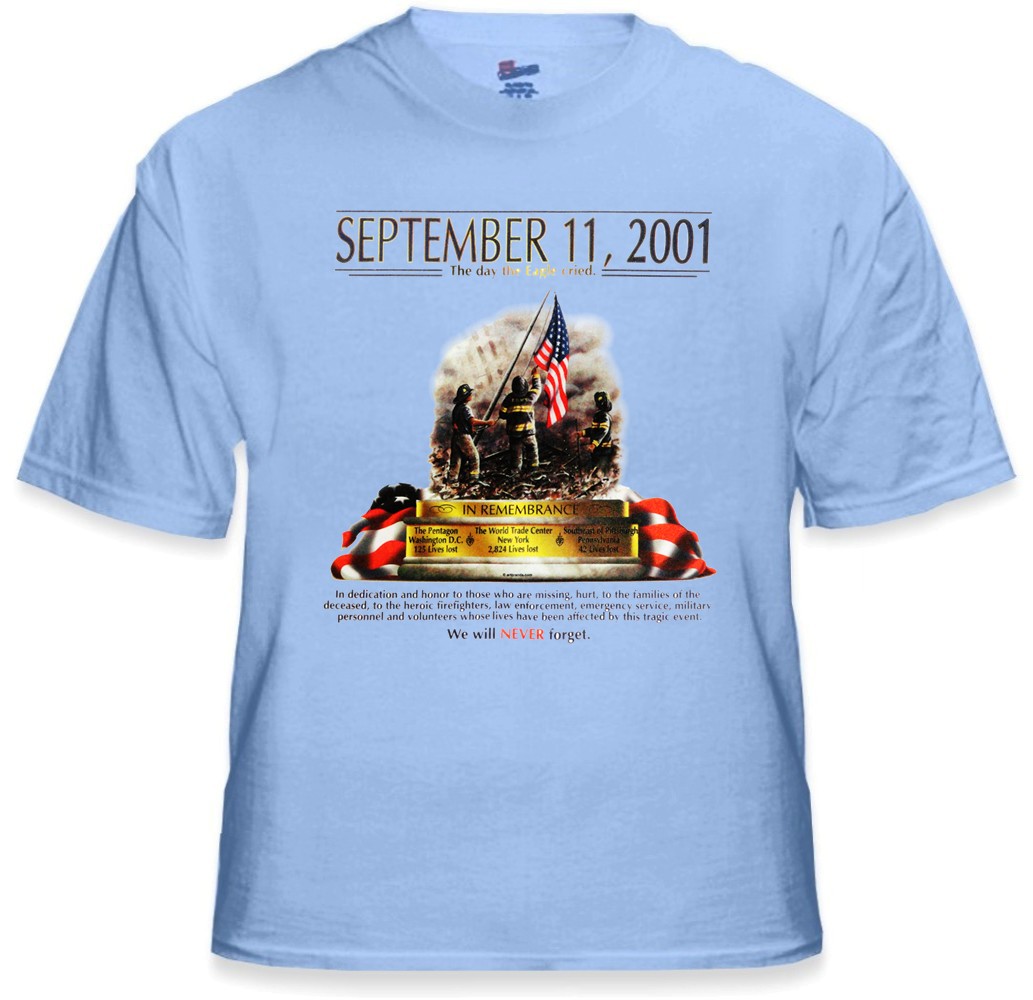 9/11 Never Forget 10th Anniversary Twin Towers WTC Memorial T-Shirt In ...