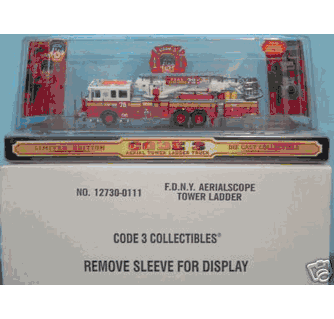 【即日発送】CODE3 AERIAL TOWER LADDERTRUCK 消防車 Code 3 FDNY Aerialscope Tower Ladder - Tonka Truck - 124