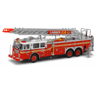 Code 3 FDNY Seagrave Rear Mount Ladder 24 (12854)