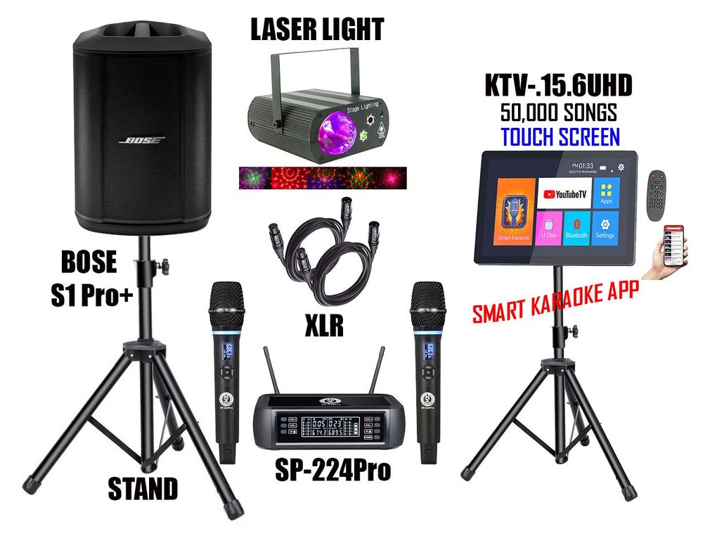 Bose S1 Pro+ Plus Singtronic SP-224Pro Wireless with KTV-15.6UHD